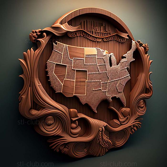 3D мадэль Саут-Бенд в США (STL)